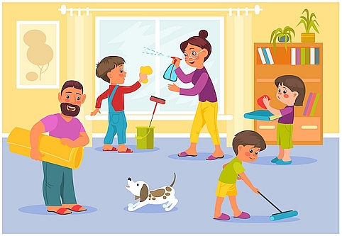 Velikonoční rodinný úklid